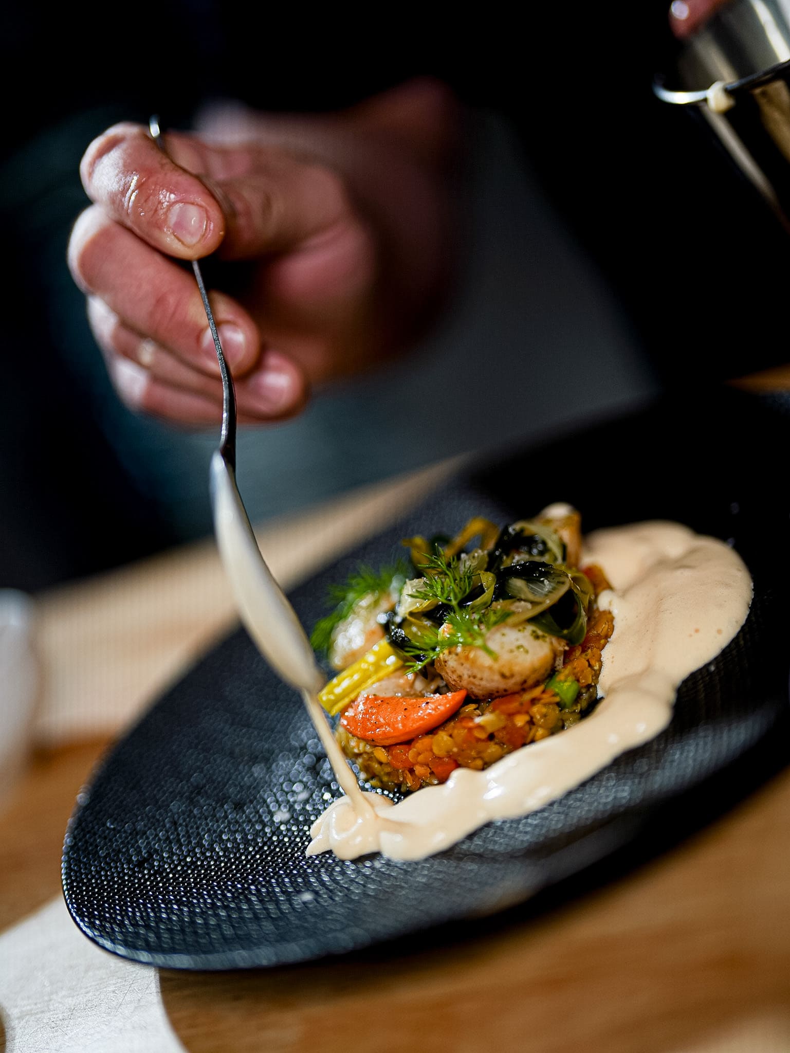 Préparation cuisine française restaurant Oncy sur ecole 91 Essonne