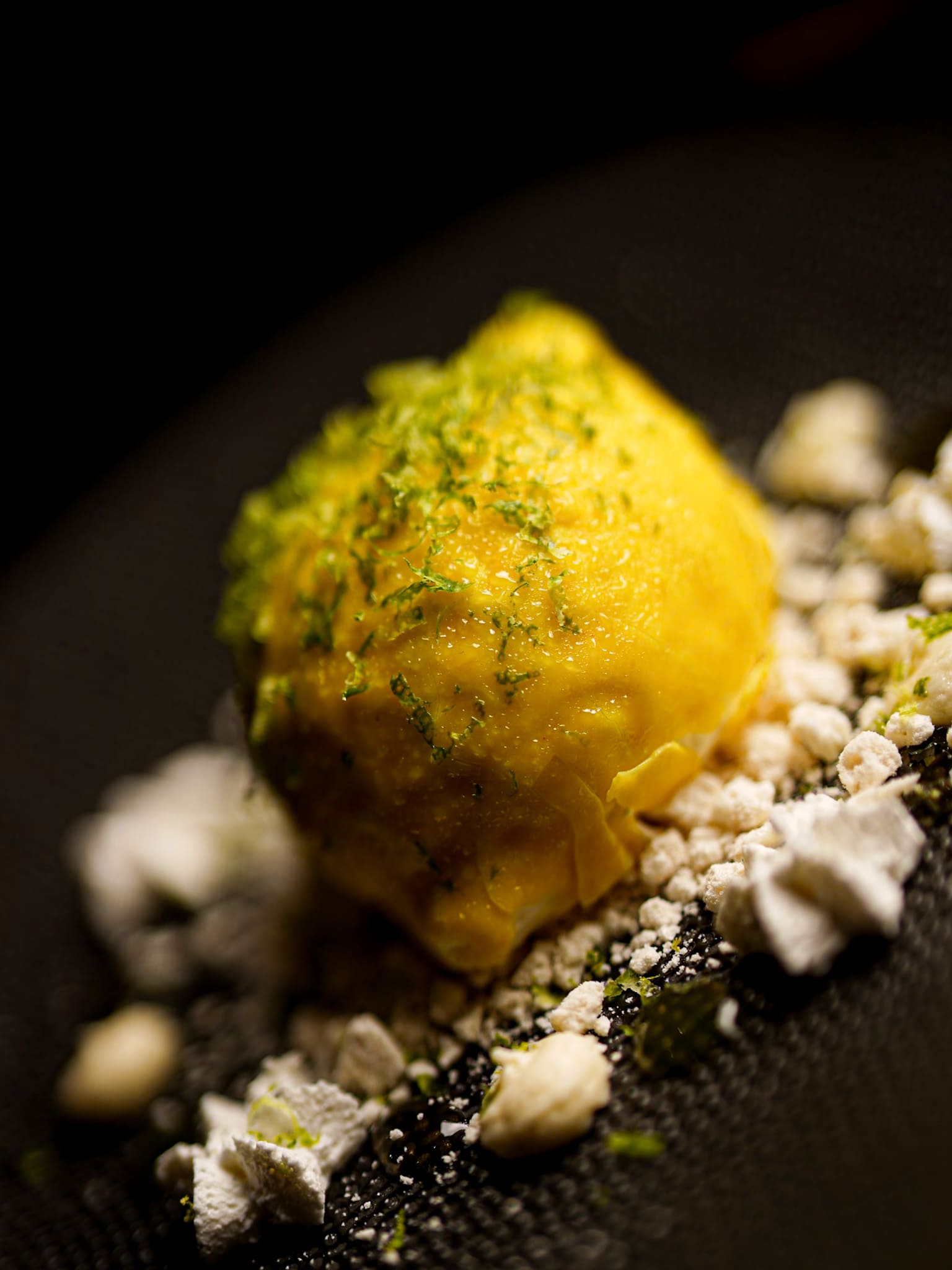 Dessert trompe l'oeil citron restaurant Oncy sur ecole 91 Essonne